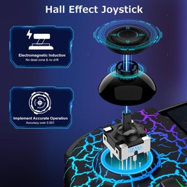 Switch Controller for Switch/OLED, (No Drift, No Deadzone) Hall Effect Joystick Wireless Switch Controller With 9 Lights Color