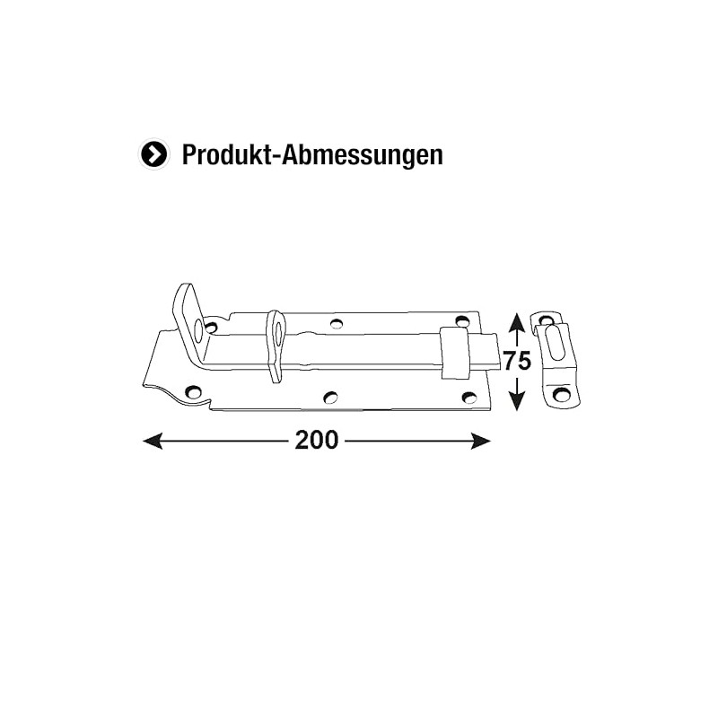 Connex DYB2204041 75 x 200mm Blue Zinc Plated Door Latch/Latch/Sliding