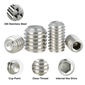 SVLING Set Screw Assortment Kit 510PCS, 13 Sizes Metric Set Screws M3 M4 M5 M6 M8 Socket Screw Kit 304 Stainless Steel for Bathroom Fixtures Door Handles