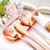 Liacere 100Pack Rose Gold Plastic Silverware - Pre Rolled Napkins