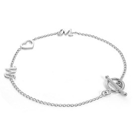 jewellerybox Sterling Silver Mum Heart Bracelet