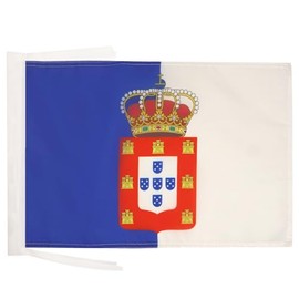 Kingdom of Portugal 1139-1910 Flag 18'' x 12'' cords - Royale Portuguese SMALL flags 30 x 45cm - Banner 18x12 in - AZ FLAG