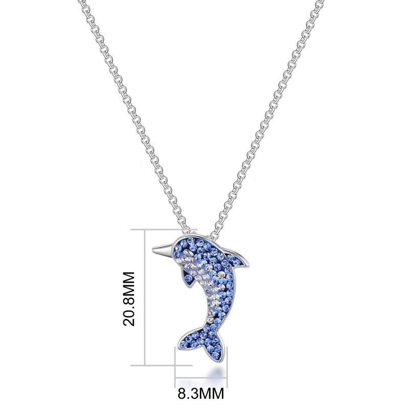 Philip Jones Dolphin Necklace with Zircondia® Crystals