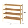 kiplant 4-Tier Shoe Rack for Entryway, Bamboo Wood Shoe Rack