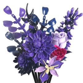 8 bloques de construcción de ramo de flores Exquiste, colección de flores botánicas artificiales para decoración o exhibición, regalo memorable para más de 14 niños, niñas o adultos