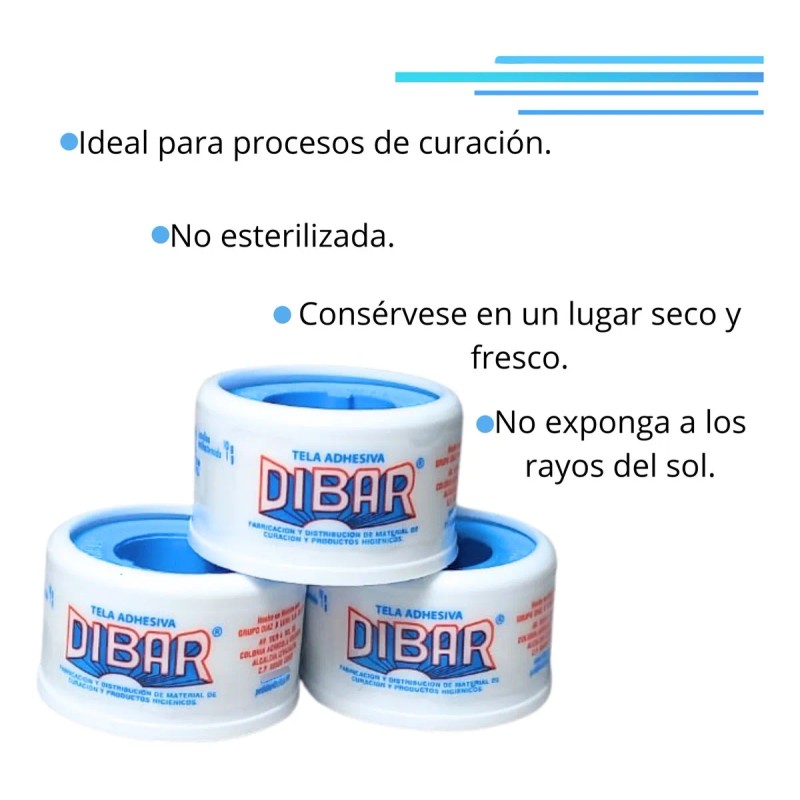 Tela Adhesiva Carrete 1.25cm X 1m Caja Con 24 Piezas