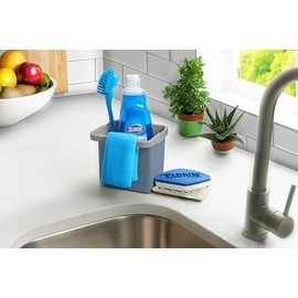 Clorox® KeptClean Adjustable Sink Organizer, Steel Blue