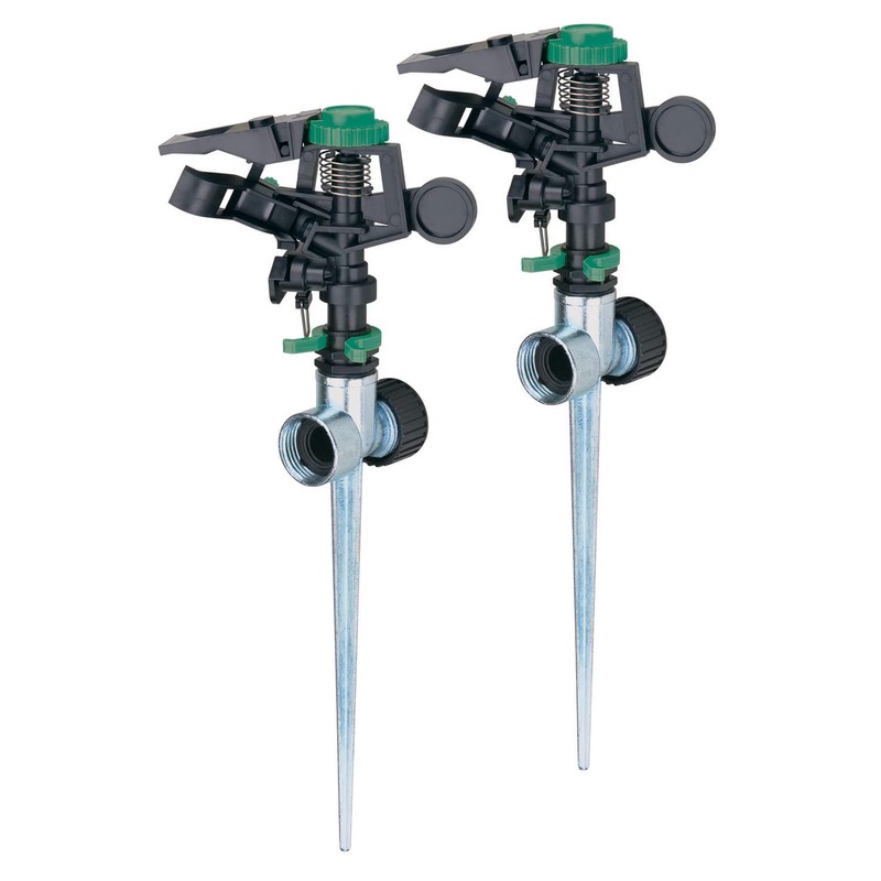 Melnor 65176AMZ Pulsating Sprinkler Dual Pack with Metal Spike