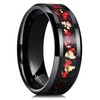 King Will Mens 8mm Black Tungsten Carbide Wedding Ring Red