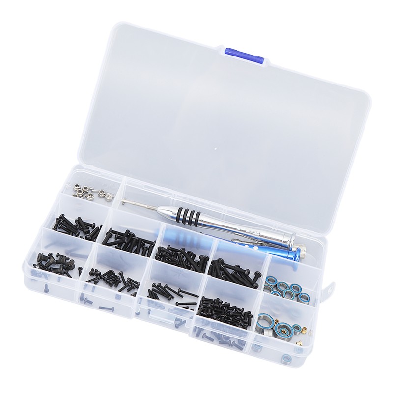 205 Pieces RC Repair Tools Round Flat Head Screws Bearings