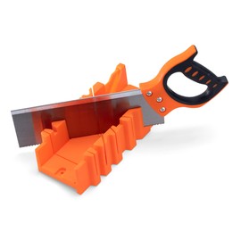 Navaris Miter Box with Saw - Mitre Box with 12" Hand Saw Cutter Tool Included for Cutting Wood Woodwork - Angle Cutter for Joinery