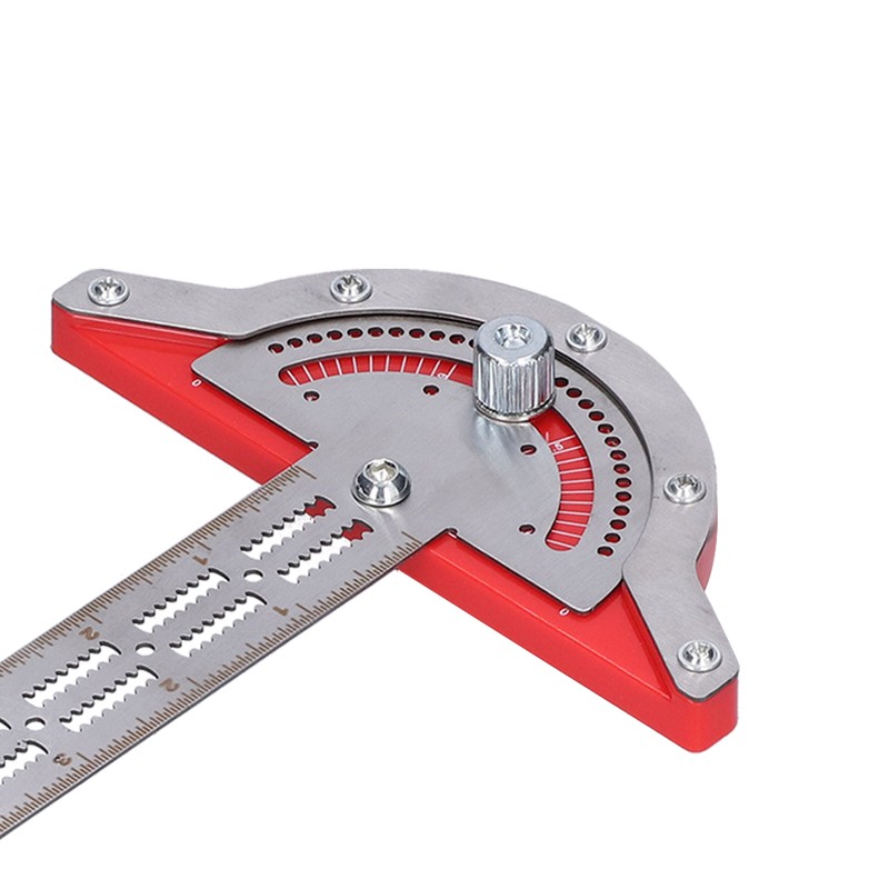 Woodworker Edge Ruler Protractor Portable Stainless Steel Angle Measuring Tool
