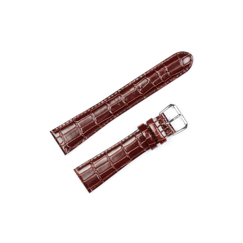 deBeer Wild Alligator Grain Watch Band Brown 19mm Watch band
