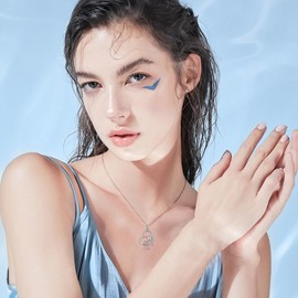 OHAYOO Mermaid Sister Necklace 925 Sterling Silver Rose Gold Necklace, Heart-Shaped Friendship Jewelry Gift for Women, Soul Sisters & Best Friends, Perfect for Summer Vacation July Deals