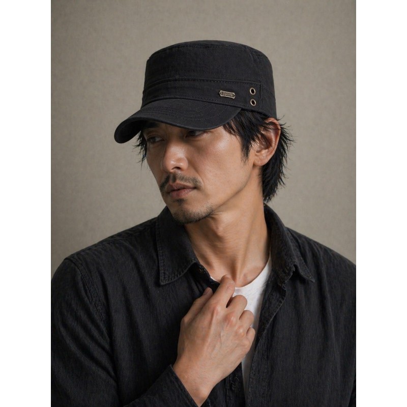 Lovechic Men's Work Cap, Hat, Short Brim, Plain, 100% Cotton,