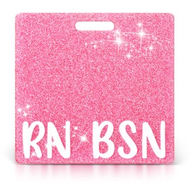Pink RN BSN Badge Card Glitter Nurse Badge Buddy Nurse Badge Holder ID Name Identification Badge Accessories for Women Coworkers Resident Nurses Aesthetic