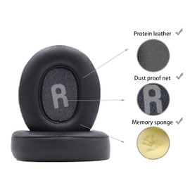 Replacement Ear Pads for JBL Tune 700BT 700BTNC 710BT 750BT 750BTNC 760BTNC Wireless Over-Ear Headphones, Akkiv 700BT Earpads Cushions with Protein Leather and Memory Foam (Black)
