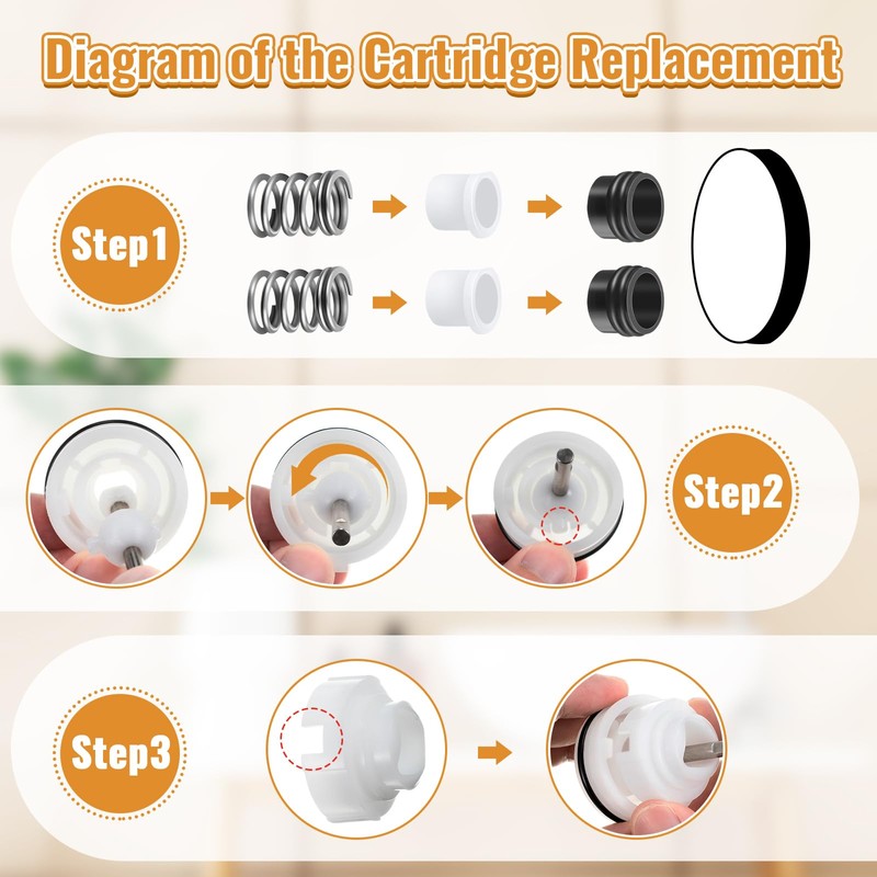 Enhon Shower Faucets Cartridge Replacement for V-6680 V-7700/01, Compatible with