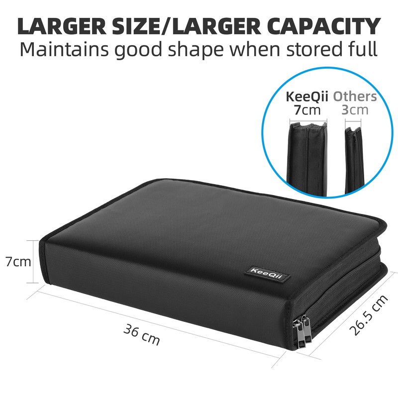 JUNDUN Fireproof Document Organiser - 26 Pockets Expanding File Folder