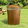 Plexon Round Trash Can 13 Gallon, Vintage Metal Outdoor Trash