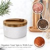 Vorisebo Marble Salt Cellar with Lid & Spoon, Salt Container,