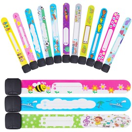 14Pcs Children Safety ID Wristband Waterproof Kids Id Bracelets Reusable Adjustable Child Safety Wristband Identification Bracelets Anti-Lost ID Band for Boys and Girls, 14 Styles
