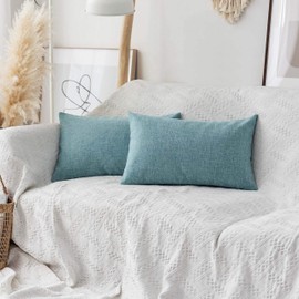 Home Brilliant Decorative Throw Pillow Cover Cushion Cover for Couch, Rectangular, (12"x20") 30 x 50 cm, Set of 2, Teal