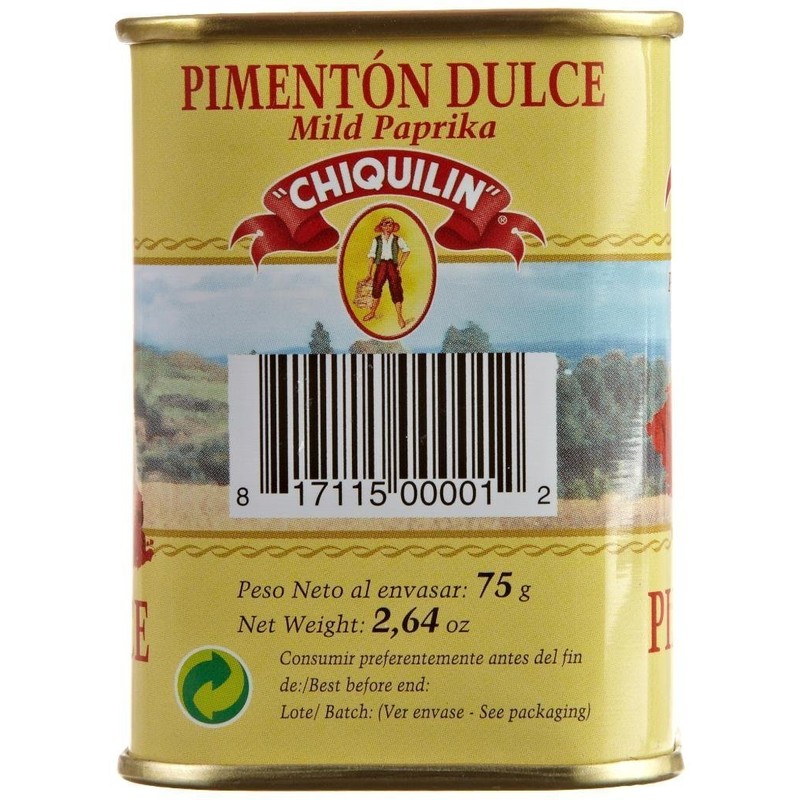 Chiquilin Pimenton Dulce Mild Paprika 2.64 oz Tin (12 Pack,