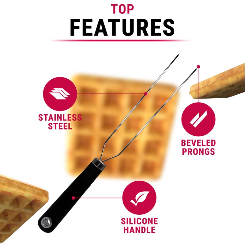 Captain Jax Waffle Fork for Belgian Waffles, Mulit-Use Stainless Steel