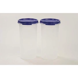 TUPPERWARE Circular 650 ml Blue (2) Decorative Baking Magic Tin for Coffee Pads Storage