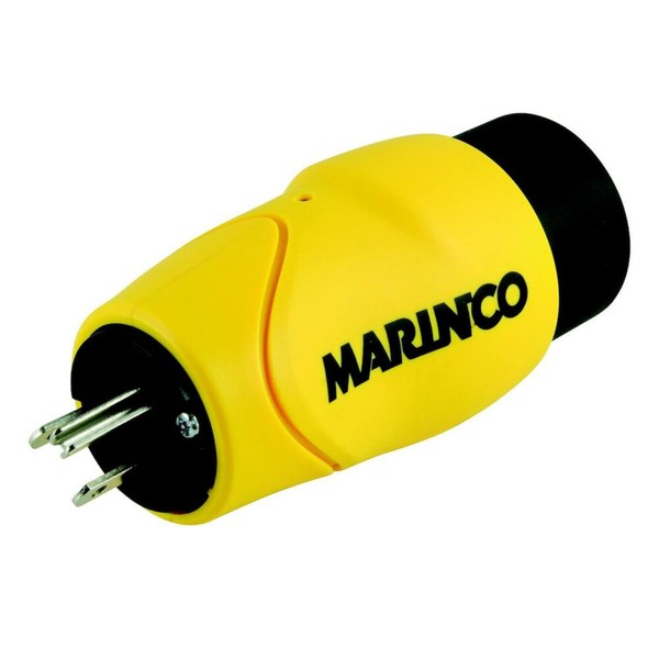 Marinco S15-30 Straight Adapter, 15A 125V Male To 30A 125V Female,Yellow