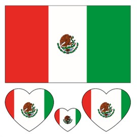 100pc Mexico Flag Tattoo Stickers, 25-Sheet Mexican MX National Flags Face Temporary Tattoo Adult, Patriotic Banderas De Mexico Flag Fake Tattoo for Men Women Kid Party Decoration