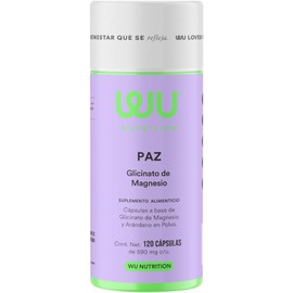 WU Nutrition PAZ Glicinato de Magnesio  Arándano  Bisglicinato Puro de Alta Absorción para Dormir, Relajación y Descanso  Suplemento para Mujer Sin