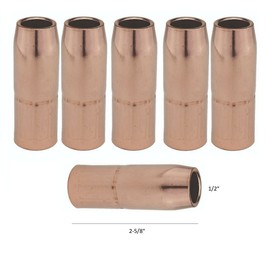 169-724 Mig Welding Nozzles 1/2" Recessed for Miller M25 M40 Gun (5 Pack)