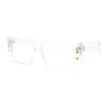 SA106 Rectangular Mobster Flat Top Clear Lens Retro Fashion Eyeglasses