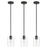 KLSS Oil Rubbed Bronze Pendant Lights Kitchen Island - Clear