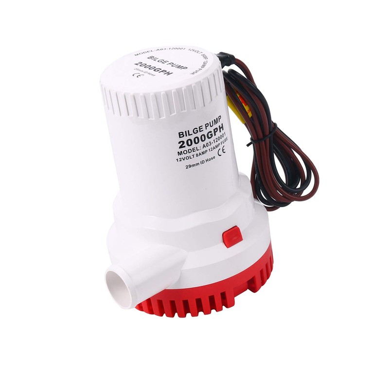NovelBee 12V 2000 GPH Boat Marine Electric Submersible Bilge Pump