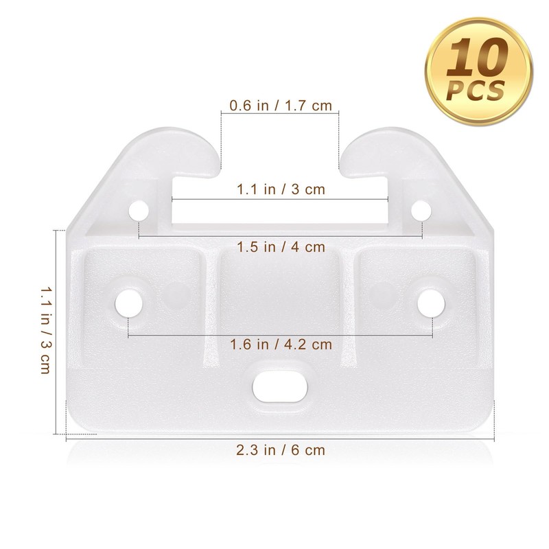 DOITOOL White Plastic Drawer Track Guide, 10Pc Plastic Cabinet Drawer