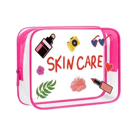 yaozeio Clear Skincare Toiletry Bag for Women Girls Clear Travel Makeup Organizer for Girlfriend Christmas Birthday Gift for Friend Bestie Waterproof Skin Care Cosmetic Pouch Beauty Enthusiasts Gift