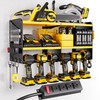 Spampur Large Power Tool Organizer Wall Mount with Charging Station,