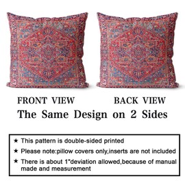 Snylcce Boho Throw Pillow Covers Set of 2 - Coral Antique & Vintage Design, Double-Sided Pattern - Soft Cushion Covers for Garden Couch, Sofa, Bed - Decorative 20x20 Inch Pillowcases
