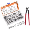 HELIFOUNER 100 Pieces 6-21mm 304 Stainless Steel Single Ear Hose