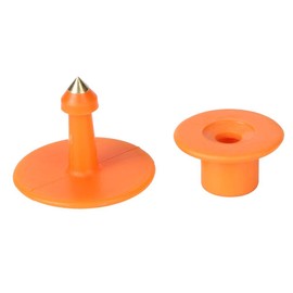 Beufee Livestock Ear Tags, 100PCS Cattle Ear Tags Sheep Ear Tags Label Ear Tags Livestock Ear Tag Blank Accessory for Pig Cow Sheep Animal (Orange Wordless Round Ear tag 30 * 30mm)