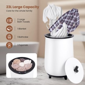 S AFSTAR 23L Towel Warmers for Bathroom - Large Luxury Towel Warmer Bucket with 3 Heat Modes, 4 Timer Settings, Fragrance Disc Holder, Auto Shut Off, Towel Heater for Blankets, Bathrobes (Black)