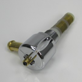 Chrome Harley 3/8" NPT HI-FLOW Petcock LEFT 90 Fuel Outlet Valve - Fits 3/8" ID Fuel Hose - Replaces HD Part # 62125-55B on PRE-1975 Harley FL FX XL Models - Motorcycle Chopper Bobber