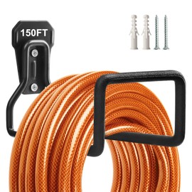 Garden Hose Holder, Heavy Duty Garden Hose Reel Wall Mount Water Hose Holder for Outdoor, Outside Yard & Garden, Garden Hose Storage for Water Hose, Extension Cords, 1 Pack