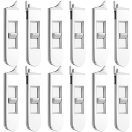 Maitys Window Tilt Latch Replacement Snap in Window Latch Locks Spring Loaded Window Parts and Hardware White Plastic Sliding Tilt Latch for Home Window Accessories(12 Pieces)