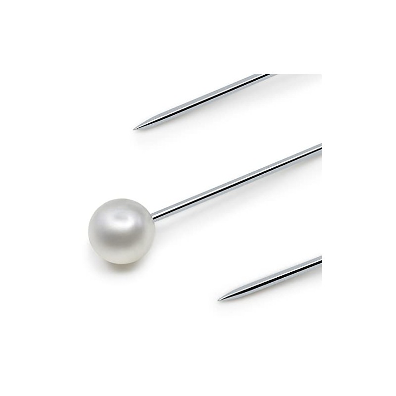 Dritz Petite Perlado Tamaño 12 3/4 pulgadas Blanco Perla Cabezales