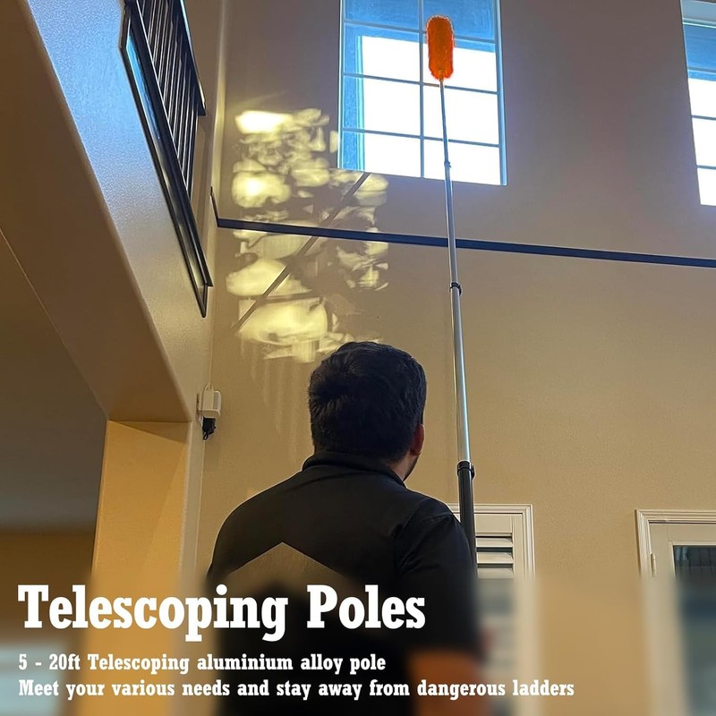 SISUPASSIE Telescoping Extension Pole, Reach to 26FT Telescoping Pole Multi-Purpose