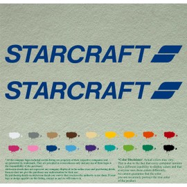 Pair of Starcraft Boats Compatible Replacement Decals Vinyl Stickers Boat Outboard Motor Set of 2 (12", Blue 067)